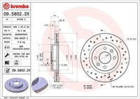 2X Brembo 09.5802.2X Bremsscheibe FüR Dacia Lada Passend FüR Nissan Renault