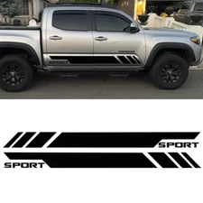2X Gloss Black Sport Side Bed Truck Vinyl Decal Sticker Stripe For Toyota Tacoma