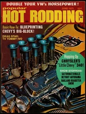 JUNE 1971 POPULAR HOT RODDING MAGAZINE, CHRYSLER 340 HOP, AUTORAMA, TOMMY IVO