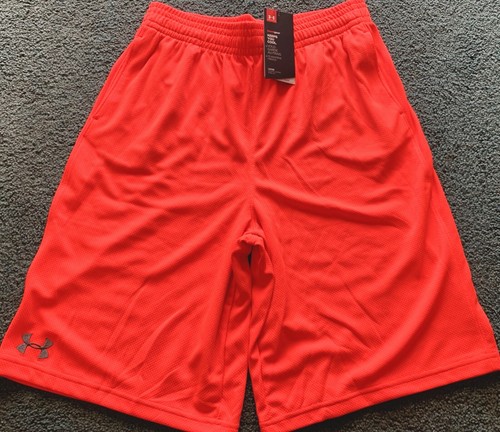 NWT Under Armour XL Boys Neon Red Orange/Gray GAME ALERT Tank Top Shorts Set YXL - Picture 3 of 3
