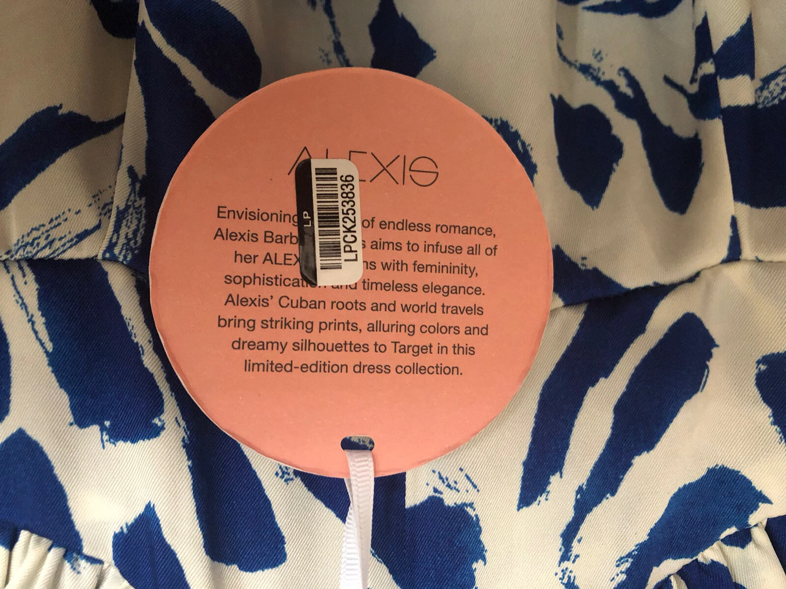 OFF WHITE Alexis XS orlo fazzoletto botanico scollo a V blu bianco sporco