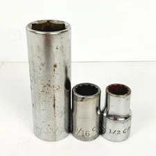 Vintage Craftsman 3/8 Drive 13/16 Deep Well and 9/16 & 1/2 Sockets 6 & 12-Point
