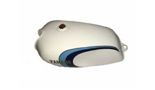 Serbatoio benzina Yamaha Rd350Lc in alluminio verniciato bianco 1980-81/ADATT...