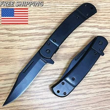 8.5" Tactical Wood Black Spring Assisted Open Blade Folding Pocket Collect Knife