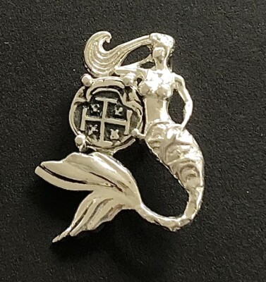 Atocha Mermaid Pendant - 1600-1700 Gold Overlay Sunken Treasure Jewelry - Sterling Silver