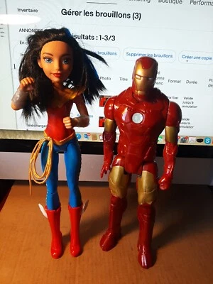lot de 2 figurines marvel iron man / wonder woman - Photo 1/2