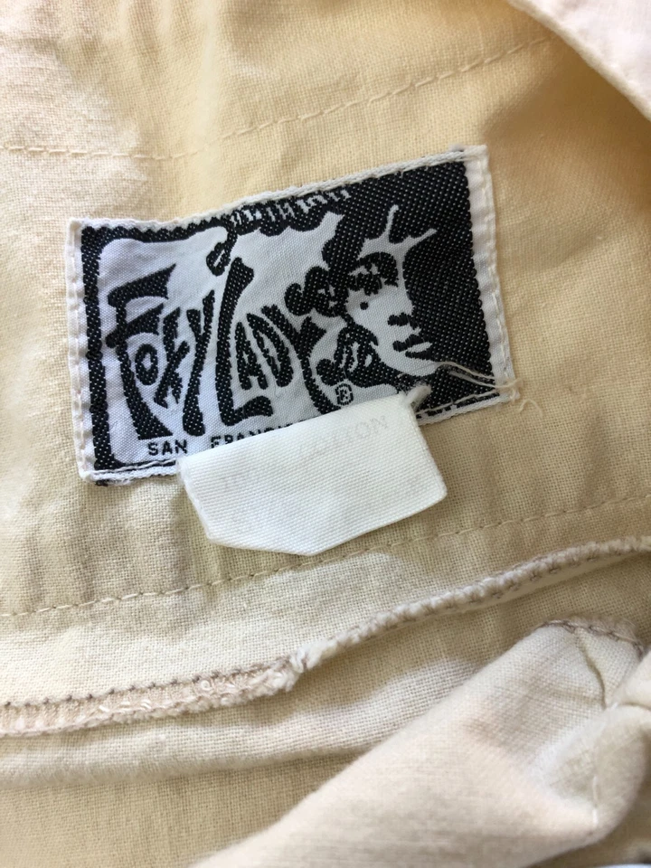 Vestido Foxy Dama Marca San Francisco Años 70 S Hippie Pradera Boho Algodón Tostado Foto 3 de 4