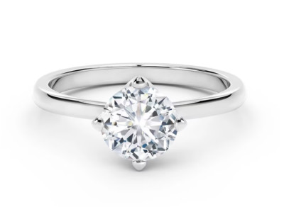 Solitaire Set Brilliant Cut 0.80CT Moissanite In 10K White Gold Enagagement Ring