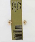 GENUINE FRESH WATER 6 mm PEARLS STUD EARRINGS 14K GOLD - New With Tag — photo 9