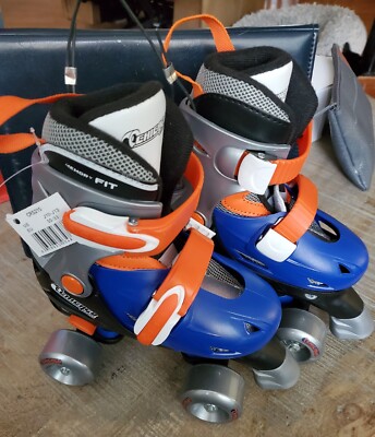 Blue Adjustable Junior Quad Roller Skates Blue Small (J10-J13) #. Bin #17