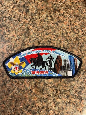 Sam One Patch Sam Houston Area Council 100 year anniversary shoulder strip patch | eBay