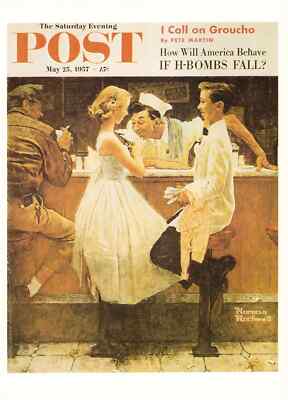 Saturday Evening Post May 25, 1957 Norman Rockwell Cover Art Print After Prom