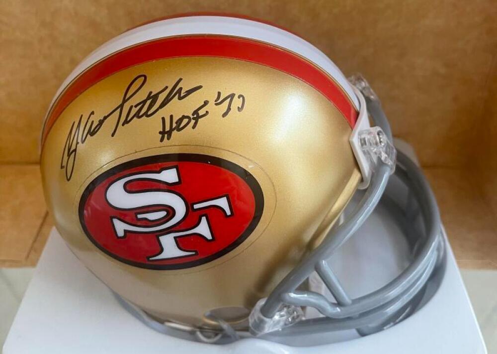 Y.A. TITTLE SAN FRANCISCO 49ERS HOF 77 SIGNED AUTOGRAPHED MINI