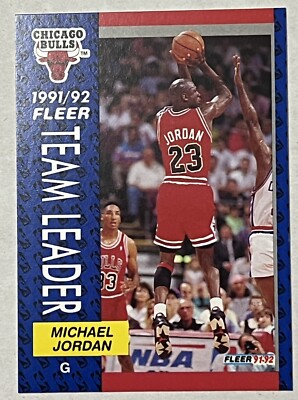 1992 Fleer Team Leader 💥 MICHAEL JORDAN 💥 #375 Chicago