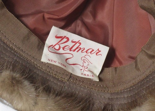 Vintage Betmar Bucket Style Brown Mink Fur Hat Women Lined - Picture 6 of 7
