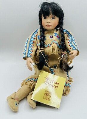 Vintage Indianerpuppe ''Star Dancer'' sitzend mit Traumfänger