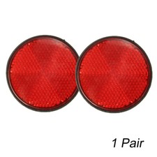 1Pair 2'' Round Red Reflectors For Motorcycles ATV Bikes Dirt Bike Accessories