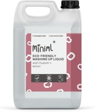 Miniml Eco Washing Up Liquid 5L Refill - Wild Rhubarb & Lemon Scented Non Bio & 4.03 per litre