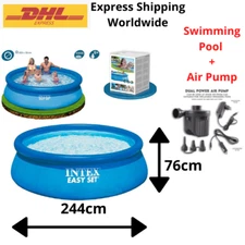 Intex Easy Set 8ft x 30in Pool Above Ground Inflatable Swimming Round Family's