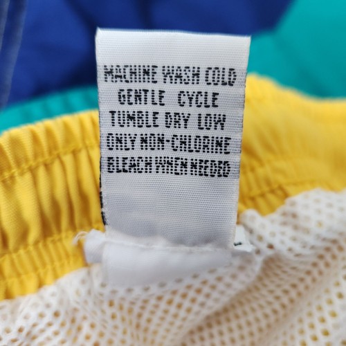 Vintage 90's Basics Swim Shorts Men's Large Multicolor Lined Trunks Color Block - Picture 7 of 10
