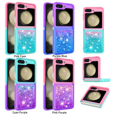 Colorful Glitter Bling Quicksand Phone Case For Samsung Galaxy Z Flip 7 6 5 4 3