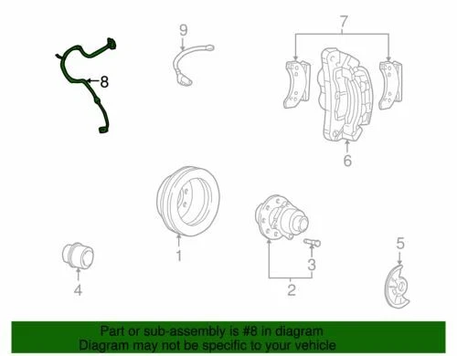 Conjunto de manguera izquierda Ford F-350 Super Duty 1999-2005 OEM NUEVO - freno F81Z-2078-HA Foto 2 de 2
