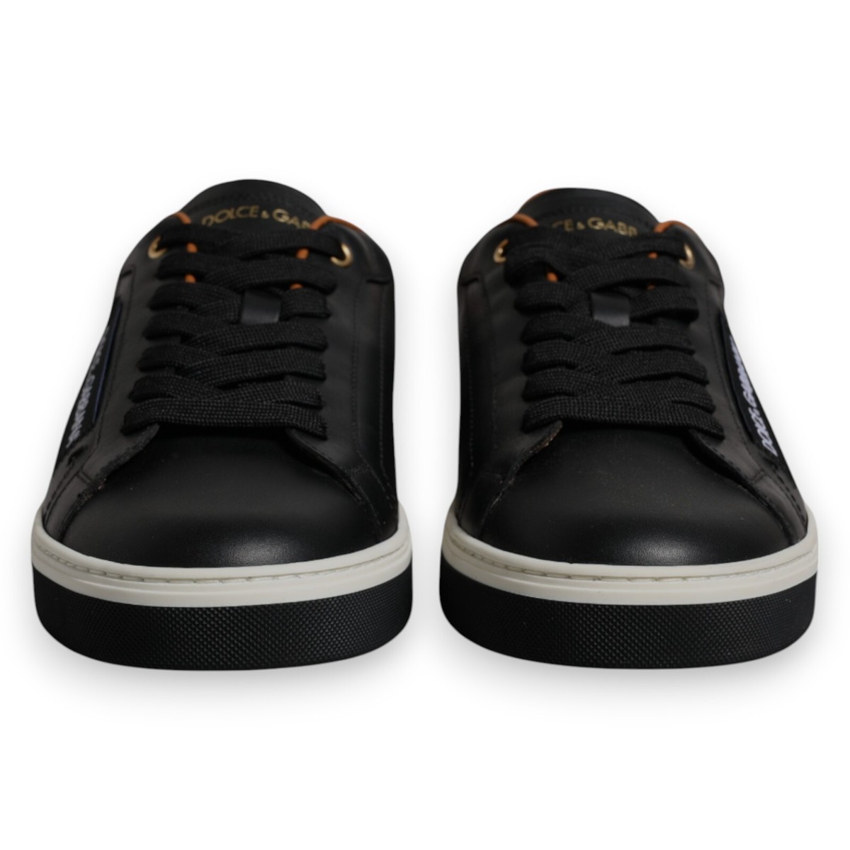 【DOLCE & GABBANA】在庫残りわずか★ Leather Sneakers DOLCE & GABBANA Shoes Black Leather Low Top Men Sneakers