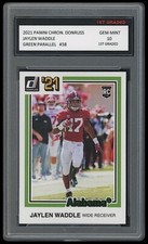 JAYLEN WADDLE 2021 PANINI CHRONICLES DONRUSS GREEN 1ST GRADED 10 ROOKIE CARD