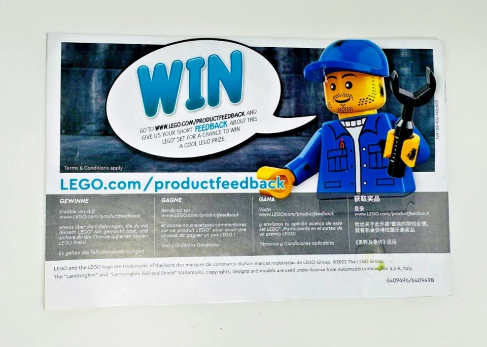 Lego Speed Champions 76908 Lamborghini Countach Instructions Manual Booklet Only - Image 3 of 3