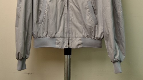 Vtg Members Only Racing Jacket Light Gray Color Mens Size 44 L - Picture 8 of 9