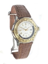 Orologio Ebel Voyager, 38 mm in 18 kt.  Lunetta dorata quadrante tondo, cinturino in pelle