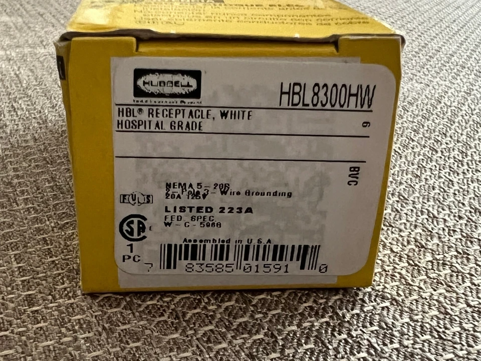 Hubbell Wiring Device-Kellems HBL8300HW DuplexReceptacle, 125V 20A, 5-20R, White - Image 4 of 4