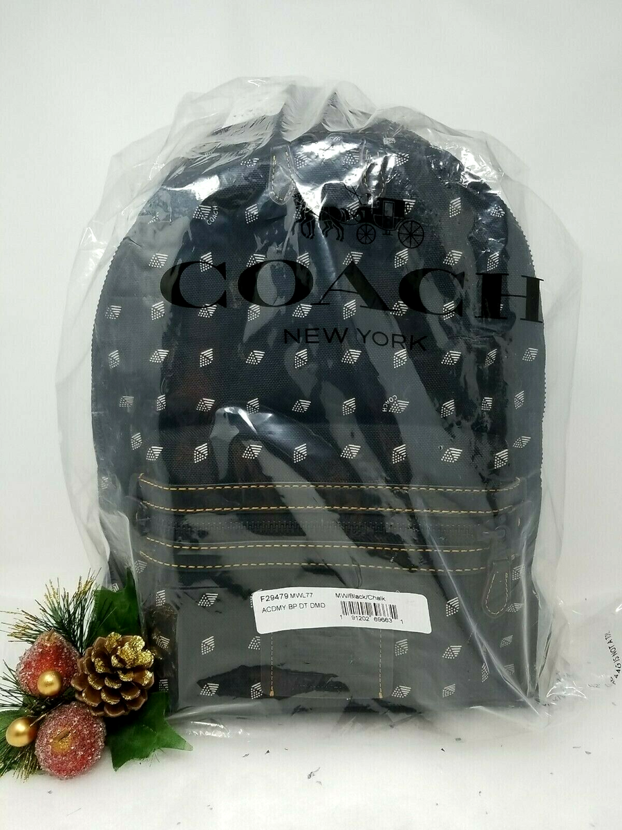 ??COACH Academy Backpack Travel Laptop Bag Diamond Black  display picture 2