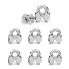 8-PCS 2/5 M10 Stainless Steel Wire Rope Clips, Cable Clamp, Fasteners, U-Bolt