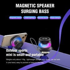 Magnetic Bluetooth Speaker Mini Outdoor Speaker RGB Lights Portable Phone Holder