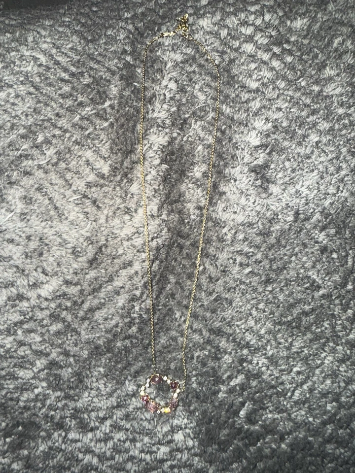 Anthropologie X Tai Rittichai Joyería Piedra Púrpura Halo Círculo Collar Dorado Foto 3 de 4