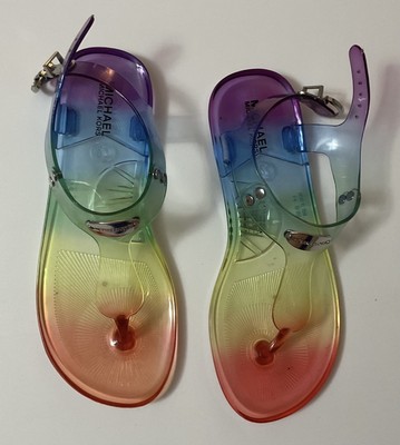 Michael Kors Little Girls Jelly Rainbow Sandals Size 2