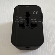 Universal Travel Converter Surge Protector with Dual USB Ports