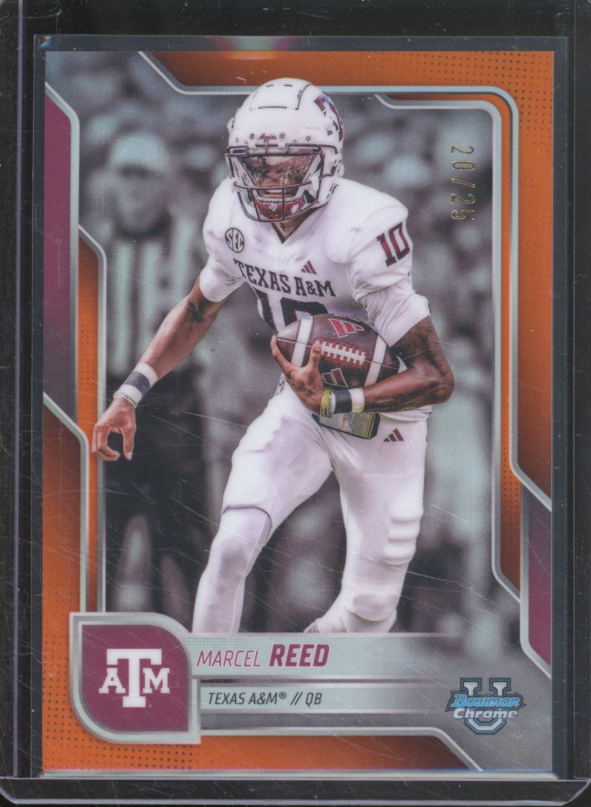 2025 Bowman University Chrome MARCEL REED #133 Orange /25 Texas A&M SSP