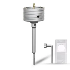4-1/2" Concrete Hole Saw, Tungsten Steel Core Bit with SDS Plus Shank - Inclu...