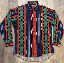 Vintage Wrangler Cowboy Cut Shirt X-Long Tails Southwestern Size Large 16-34