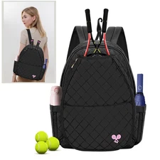 Outdoors Tennis Backpack Holds 2 Rackets Large Storage Unisex Water Resistant