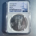 2024 $1 American Silver Eagle Dollar NGC MS70 ER
