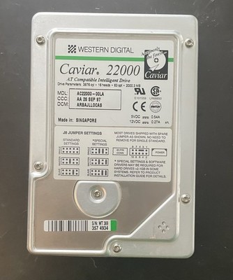 Western Digital Caviar 22000 AC22000-00LA 2GB IDE 3.5'' HDD ATA/33 WIPED / TESTED