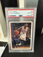 1997 TOPPS #54 ALLEN IVERSON 76ERS HOF PSA 10