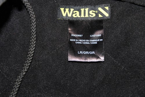 Walls Jacket Mens Large Black Faded Full Zip Canvas Workwear Y2K - Picture 2 of 10