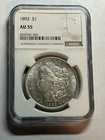 1892-P Morgan Silver Dollar NGC AU55 Bright White Nice Eye Appeal Nice Luster