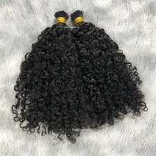 Curly I Tip Human Hair Extension Pre Bonded Microlink Stick I Tip Hair 100Pcs