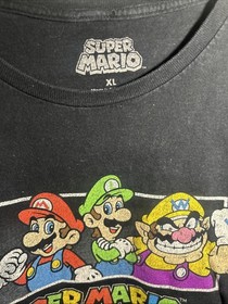 Super Mario Bros Shirt X Large Nintendo NES Luigi Mario Waluigi Video Games Tee