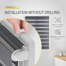 Day And Night Zebra Roller Blinds White Dual Layer Blind Up to 240cm x 210cm UK